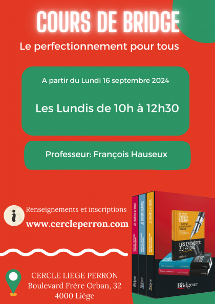 Cours Bridge perfectionnement du lundi - cercleperron